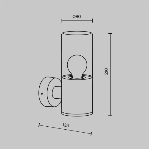Настенный светильник (бра) Amas E27x1 60Вт IP 54 (Графит) - фото 16