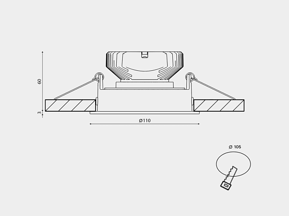 'Корпус светильника потолочный встраиваемый  наклонный, COMBO11-WH, Белый, IP20, COMBO11-WH. Фото 3