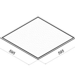 Светодиодная панель 595x595x10 мм 38 Ватт с серой рамкой 3000К с Бап-1
