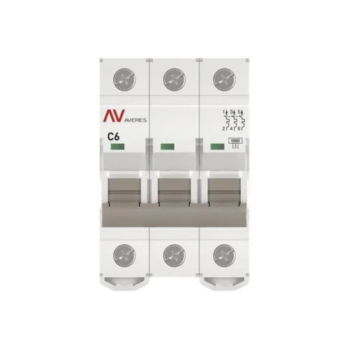 Выключатель автоматический модульный 3п C 6А 10кА AV-10 AVERES EKF mcb10-3-06C-av - фото 3