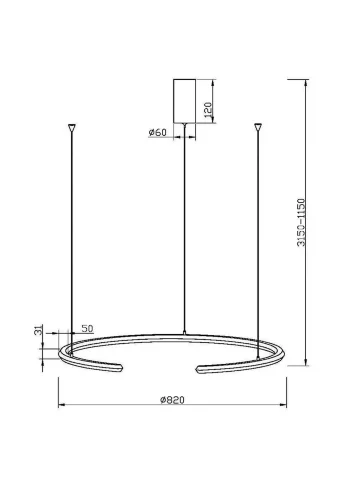 Подвесной светильник Движение / Motion 3000К 30Вт (Белый) MOD276PL-L20W3K1 - фото 7
