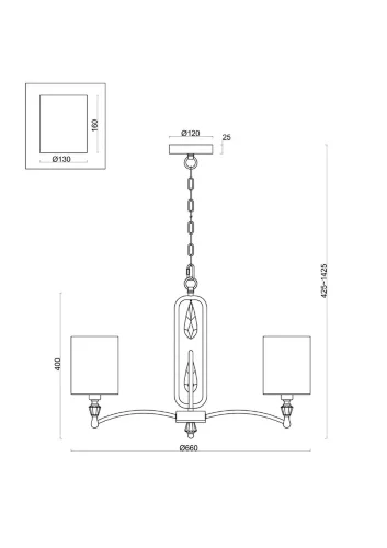 Подвесной светильник Берег реки / Riverside (Никель) FR1007PL-05N - фото 4