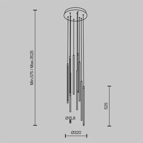 Подвесной светильник Луч света / Light stick 3000К 46Вт (Черный) MOD236PL-L54B3K - фото 15