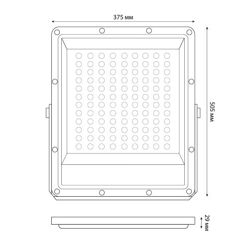 ULF-F51D-300W-6500K IP65 200-240V GREY Прожектор светодиодный, Дневной свет 6500K, Угол 90 градусов, Корпус серый, TM Uniel - фото 5
