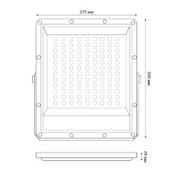 ULF-F51D-300W-6500K IP65 200-240V GREY Прожектор светодиодный, Дневной свет 6500K, Угол 90 градусов, Корпус серый, TM Uniel