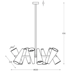 Подвесной светильник Giro GU10х14 (Латунь)