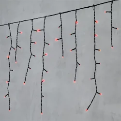 Гирлянда Бахрома 3,1 x 0,5 м Красная 220В, 150 LED, Провод Черный ПВХ, IP54