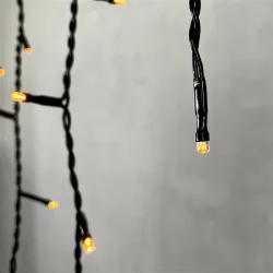 Гирлянда Бахрома 3,1 x 0,5 м Желтая 220В, 150 LED, Провод Черный ПВХ, IP54