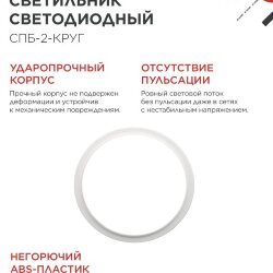 Светильник светодиодный СПБ-2-КРУГ 24Вт 230В 4000К 1700Лм 310мм белый IN HOME