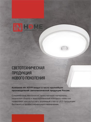 Светильник светодиодный СПБ-2-КРУГ 24Вт 230В 4000К 1700Лм 310мм белый IN HOME - Фото 7