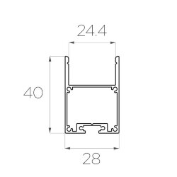 Профиль накладной алюминиевый LC-LP-4028-2 Anod