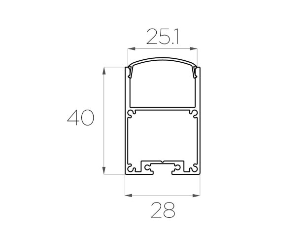 Профиль накладной алюминиевый LC-LP-4028-2 Anod - фото 3
