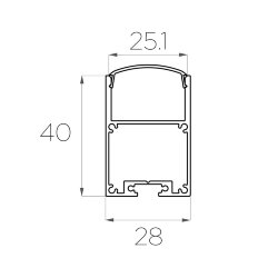 Профиль накладной алюминиевый LC-LP-4028-2 Anod