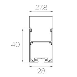 Профиль накладной алюминиевый LC-LP-4028-2 Anod