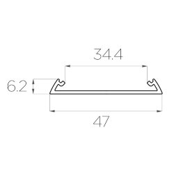 Профиль накладной алюминиевый LC-LP-0647-2 Anod