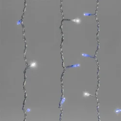 Гирлянда Занавес 2 x 2 м Синий с Мерцанием Белого Диода 220В, 400 LED, Провод Прозрачный ПВХ, IP54