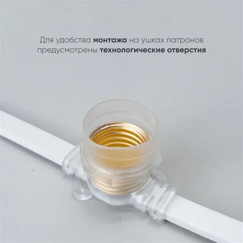 Белт-Лайт 10м, Провод Белый Каучук, Шаг 40 см, 25 Прозрачных Патронов, IP65. Фото 2.