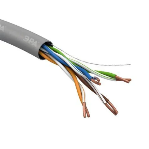 Кабель витая пара U/UTP кат.5E 4х2х24AWG CU PVC SIMPLE (уп.305м) Эра Б0044426 - фото 3