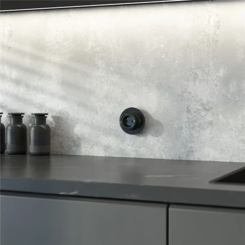 Розетка с заземлением черный ретро W5671008 - фото 4