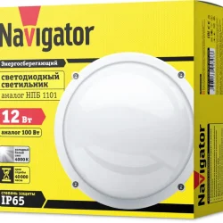 Светильник светодиодный 94 826 NBL-R1-12-4K-WH-IP65-LED 12Вт 4000К IP65 960лм ЖКХ круг алюм. бел. (аналог НПП 1101) Navigator 94826