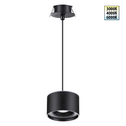 Светильник встраиваемый светодиодный с переключателем цветовой температуры, длина провода 2 метра «Novotech» 358965, серия: GIRO. Фото 1.