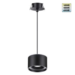 Светильник встраиваемый светодиодный с переключателем цветовой температуры, длина провода 2 метра «Novotech» 358965, серия: GIRO - Переключение цв. температуры на корпусе светильника