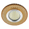 DLS-L143 GU5.3 GLASSY-GOLD Светильник декоративный встраиваемый, серия Luciole, Без лампы, цоколь GU5.3, Доп, светодиодная подсветка 3Вт, Стекло, Зеркальный-светло-желтый - фото 5