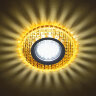 DLS-L143 GU5.3 GLASSY-GOLD Светильник декоративный встраиваемый, серия Luciole, Без лампы, цоколь GU5.3, Доп, светодиодная подсветка 3Вт, Стекло, Зеркальный-светло-желтый - фото 6