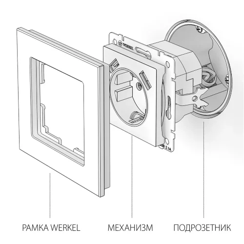 Розетка с заземлением, шторками и USBх2 серебряный W1171506 - фото 9