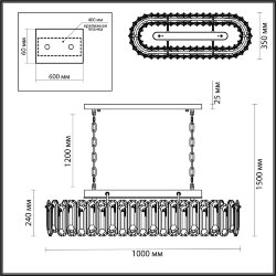 Люстра «ODEON LIGHT» 5069/12, серия: BULLON (крепление на планке)