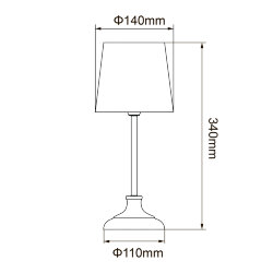 UML-B309 E14 CHROME-DARK BLUE Светильник настольный декоративный под лампу Е14, 40W, Механический выключатель, Хром-Темно-синий