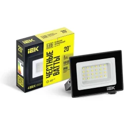 Прожектор светодиодный СДО 06-20 4000К IP65 черн. IEK LPDO601-20-40-K02