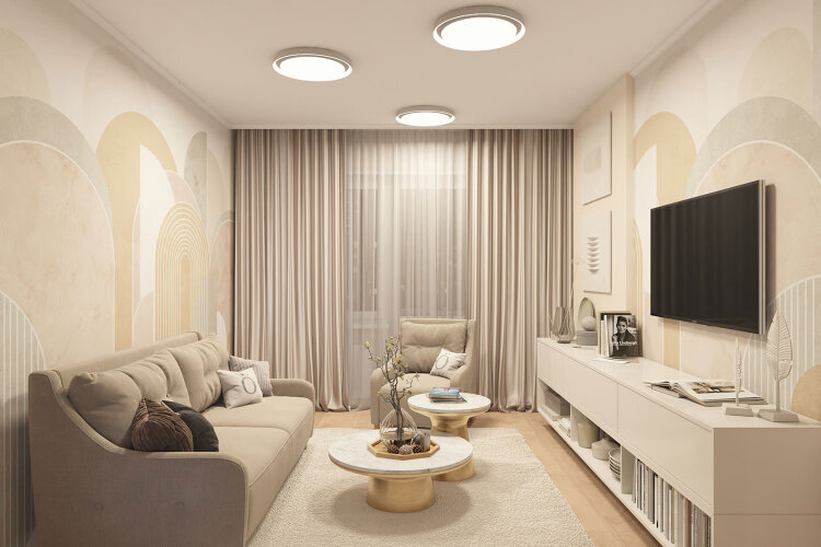 DK6516-WH Накладной светильник со встроенным светодиодом, 50W, IP 20, 3000K - 6500K, управление пульт Д/У (в комплекте) и Wi-Fi 2,4 Ггц. Эко система Smart Life, Яндекс.Алиса, белый, металл, полимер. Фото 6