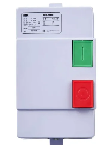 Контактор КМИ-22560 25А 220В/АС3 IP54 KARAT IEK KKM26-025-220-00 - фото 3