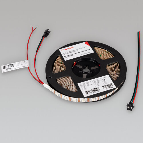 Светодиодная лента SPI-В60-10mm 5V RGB-РХ1-ВРТ (12 W/m, IP20, 5060, 5m) (Arlight, бегущий огонь) 037855 - фото 4