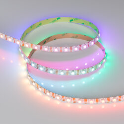 Светодиодная лента SPI-В60-10mm 5V RGB-РХ1-ВРТ (12 W/m, IP20, 5060, 5m) (Arlight, бегущий огонь) 037855