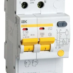 Выключатель автоматический дифференциального тока 2п C 50А 30мА тип AC 4.5кА АД-12 KARAT IEK MAD10-2-050-C-030