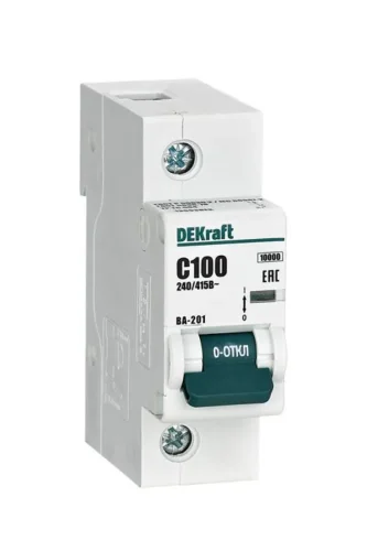 Выключатель автоматический модульный 1п C 100А 10кА ВА-201 DEKraft 13003DEK - фото