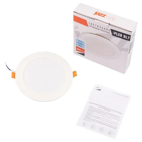 Светильник светодиодный PLED DL7 12Вт 6500К IP54 1020лм WH встраив. бел. Pro JazzWay 5069084 - фото 4