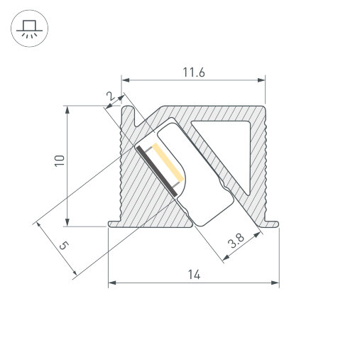 Профиль SL-BEVEL-Н10-F14-2000 ANOD OLIVE GREY (Arlight, Алюминий) 038200 - фото 4