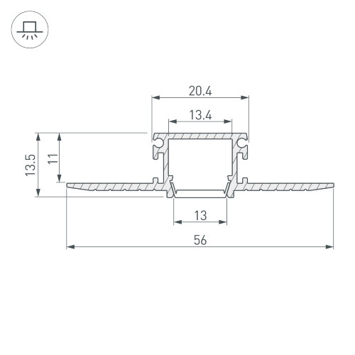 Профиль PDS-F-HIDE-2000 (Arlight, Алюминий) - фото 3