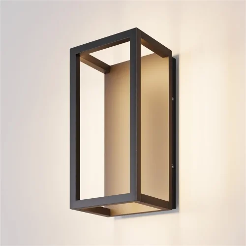 Настенный светильник Фрейм / Frame 3000K 12Вт IP 65 (Черный) O527WL-L12B3K - фото 3