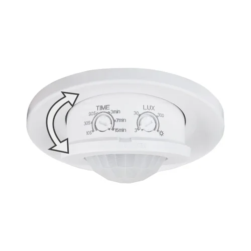 Инфракрасный датчик движения 8м 1200W 360° IP20 SNS-M-12 белый - фото 4