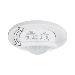 Инфракрасный датчик движения 8м 1200W 360° IP20 SNS-M-12 белый (041244)