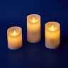 ULD-F055 WARM WHITE RC CANDLE SET3 Фигура светодиодная Свеча на батарейках 2AA не в-к, в составе набора из 3 штук, Диммируемые, 1 светодиод, Теплый белый свет, Пульт ДУ в-к, TM Uniel - фото 1