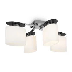 Светильники серии выполнены в современном стиле, арматура сделана из металла, а плафоны – из матового стекла. Благодаря своей небольшой высоте светильники Bice подходят для невысоких помещений. (Хром)