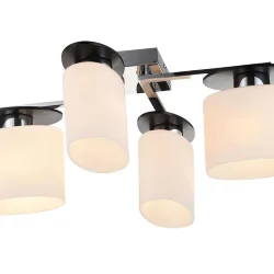 Светильники серии выполнены в современном стиле, арматура сделана из металла, а плафоны – из матового стекла. Благодаря своей небольшой высоте светильники Bice подходят для невысоких помещений. (Хром)