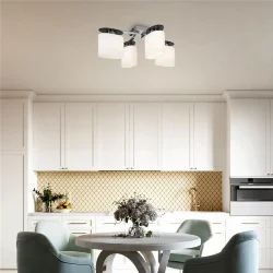 Светильники серии выполнены в современном стиле, арматура сделана из металла, а плафоны – из матового стекла. Благодаря своей небольшой высоте светильники Bice подходят для невысоких помещений. (Хром)