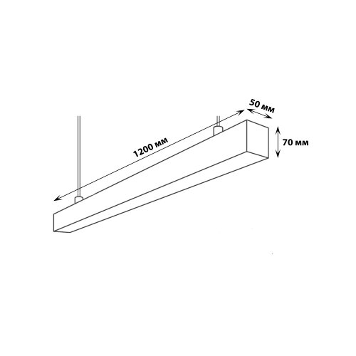 ULO-K10D 30W-4000K-L120 IP40 BLACK Светильник линейный светодиодный подвесной, Белый свет 4000K, 3360Лм, Алюминий, Цвет черный, TM Uniel - фото 9