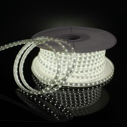 Светодиодная лента 220 В 8 Вт/м 60 Led/м 2835 IP65, холодный белый 6500K, 50 м Лента светодиодная 220V 8W 60Led 2835 IP65 холодный белый, 50 м